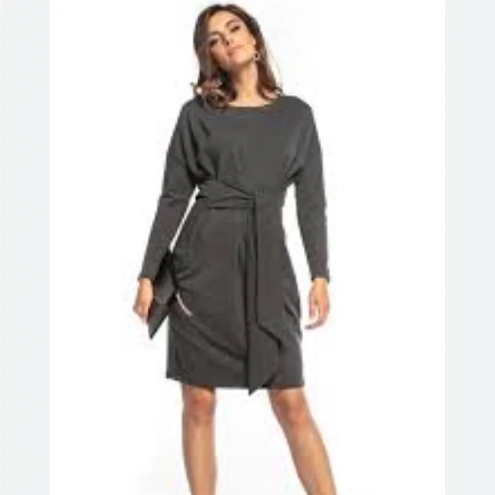 Laundry by Design Wool Blend Gray Coastal Quiet Luxury Sweater Dress Size S
